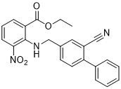2-(((2-cyjano-[1,1'-bifenylo]-4-ylo)metylo)amino)-3-nitrobenzoesan etylu CAS 136285-67-1 Żółty krystaliczny proszek